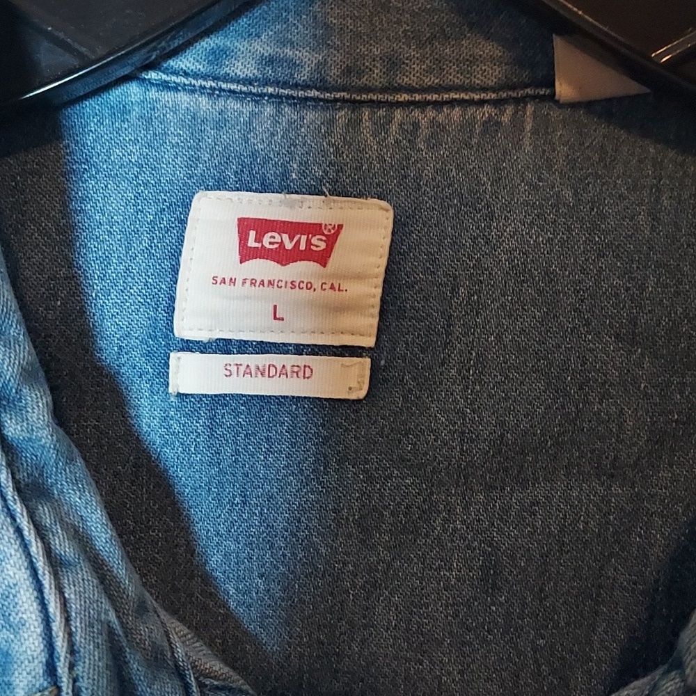 Levi's Men's Western Shirt Pearlized Snaps Medium Wash Denim Large - Picture 5 of 14
